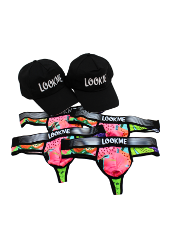 Pack 4 Strings Homme LM2402-57SWE LOOKME + 2 Casquettes Offertes